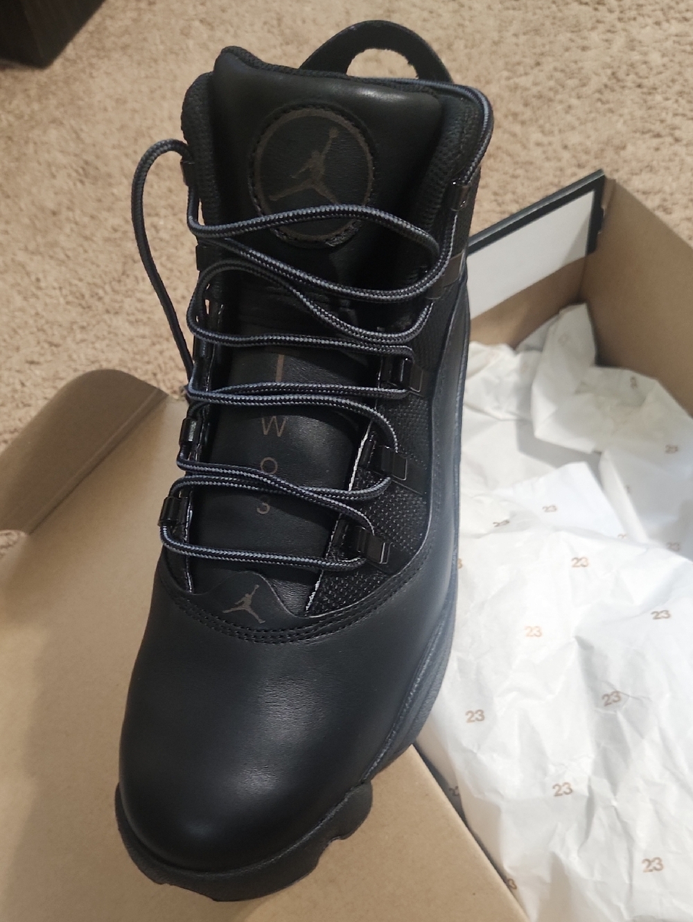 Jordan Winterized 6 RINGS BLACK on BLACK Lace-Up Boot Sneaker